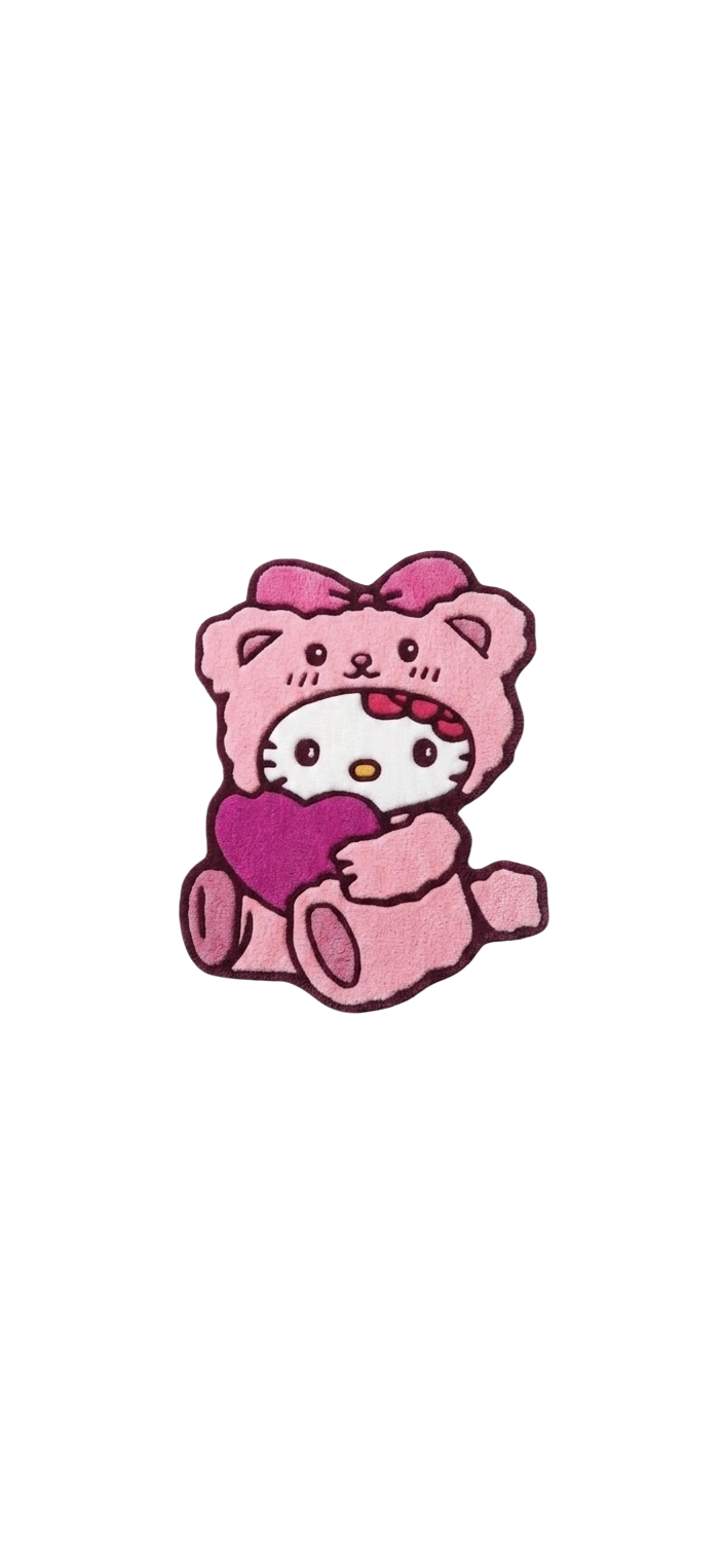 Pink Bear Kitty Tufted Rug