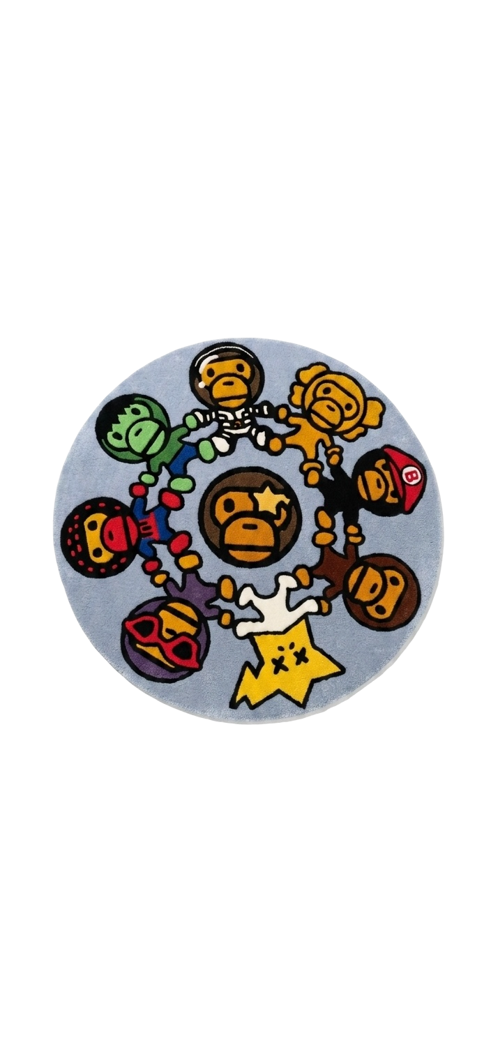 Circle Squad Rug - character mascots round wall rug
