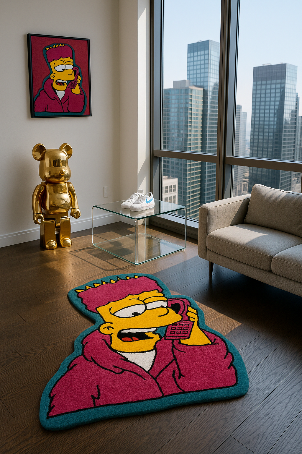 BART On The Line Rug