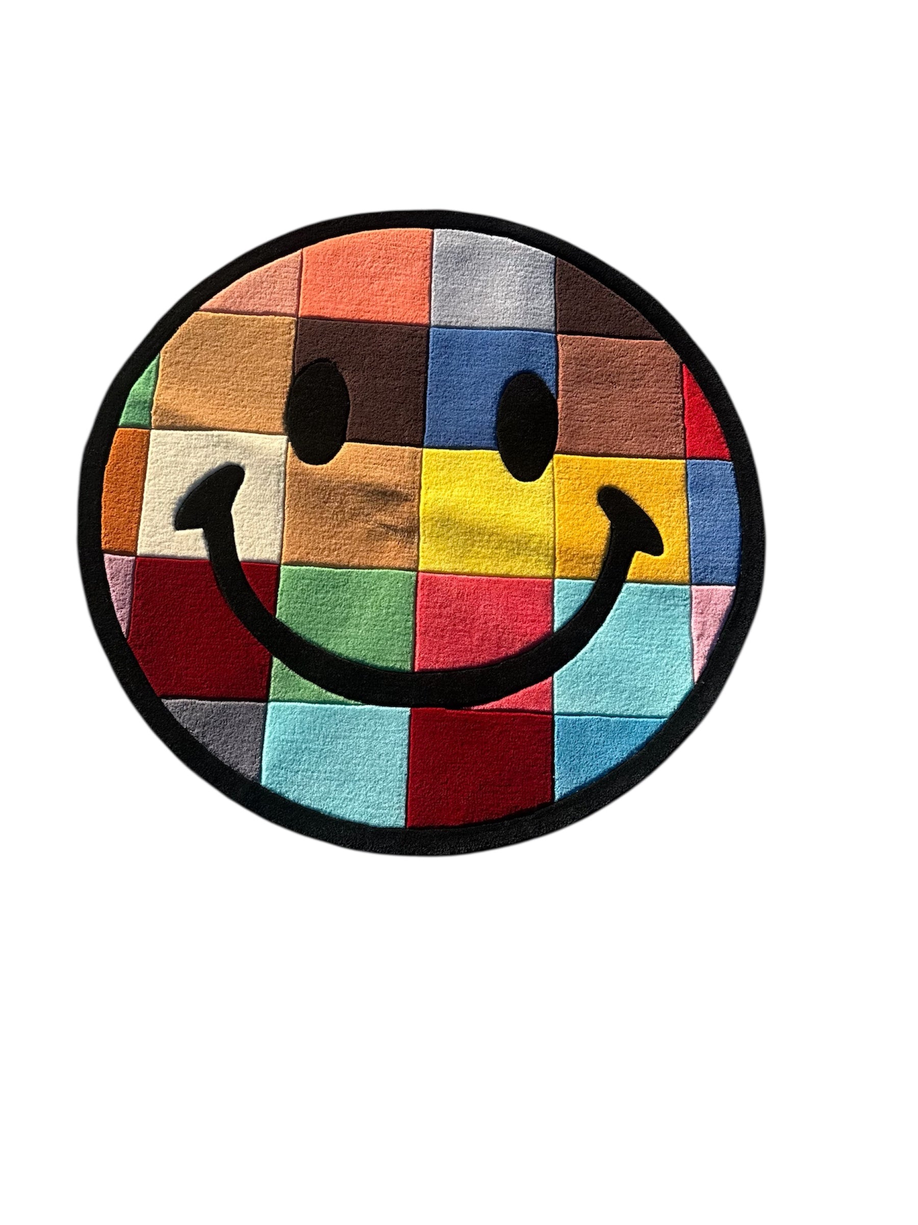 Patch Work Smiley Face Rug