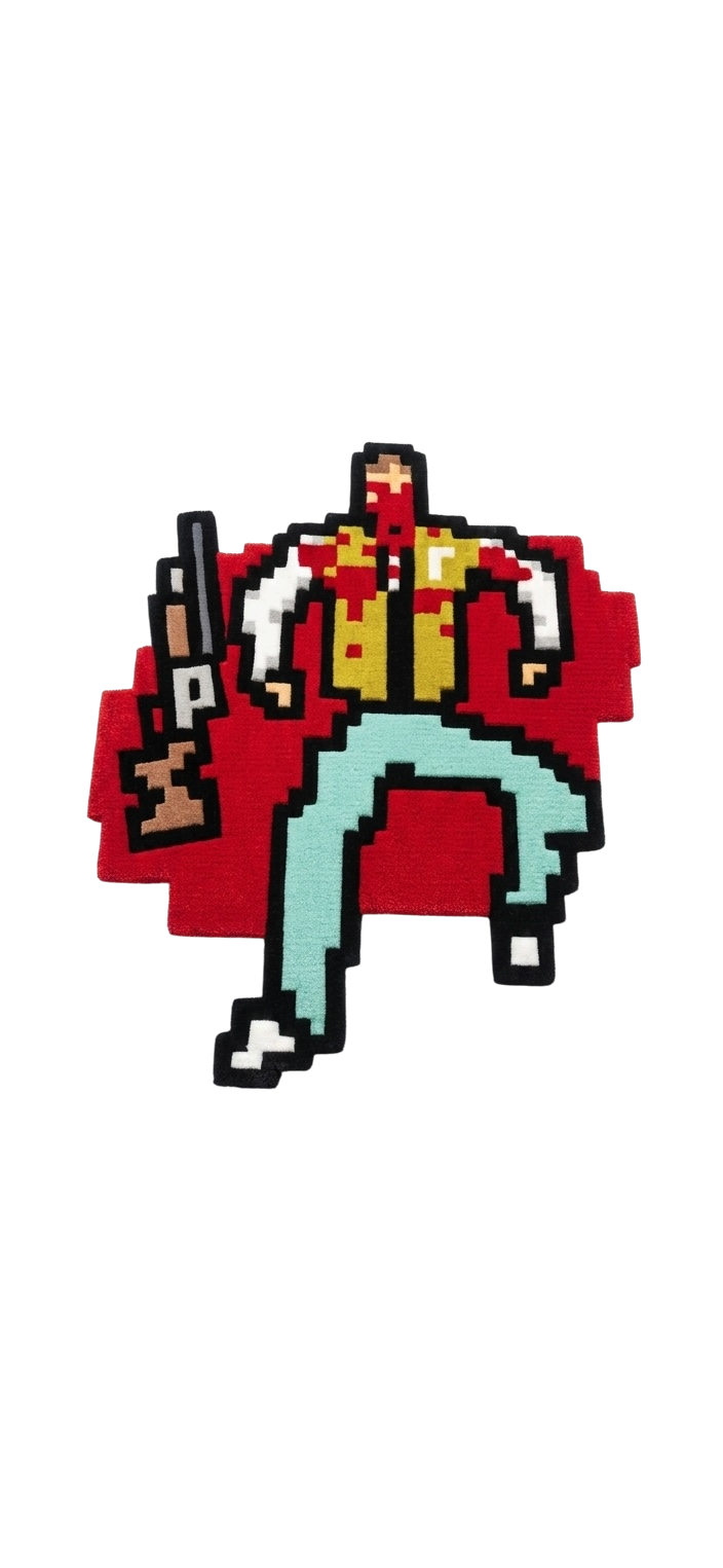 8-Bit Bandit Rug - pixel art streetwear wall rug