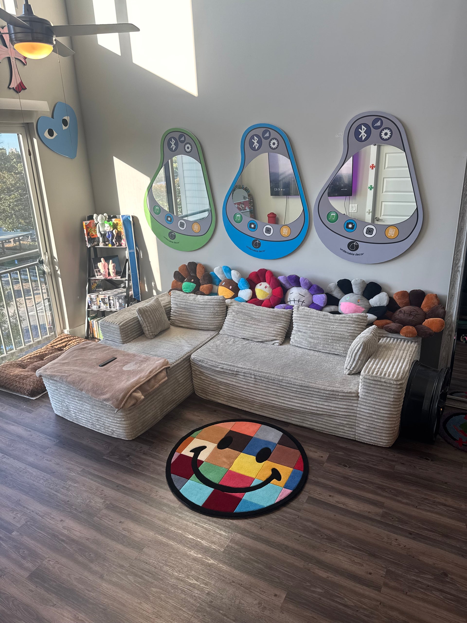 Patch Work Smiley Face Rug