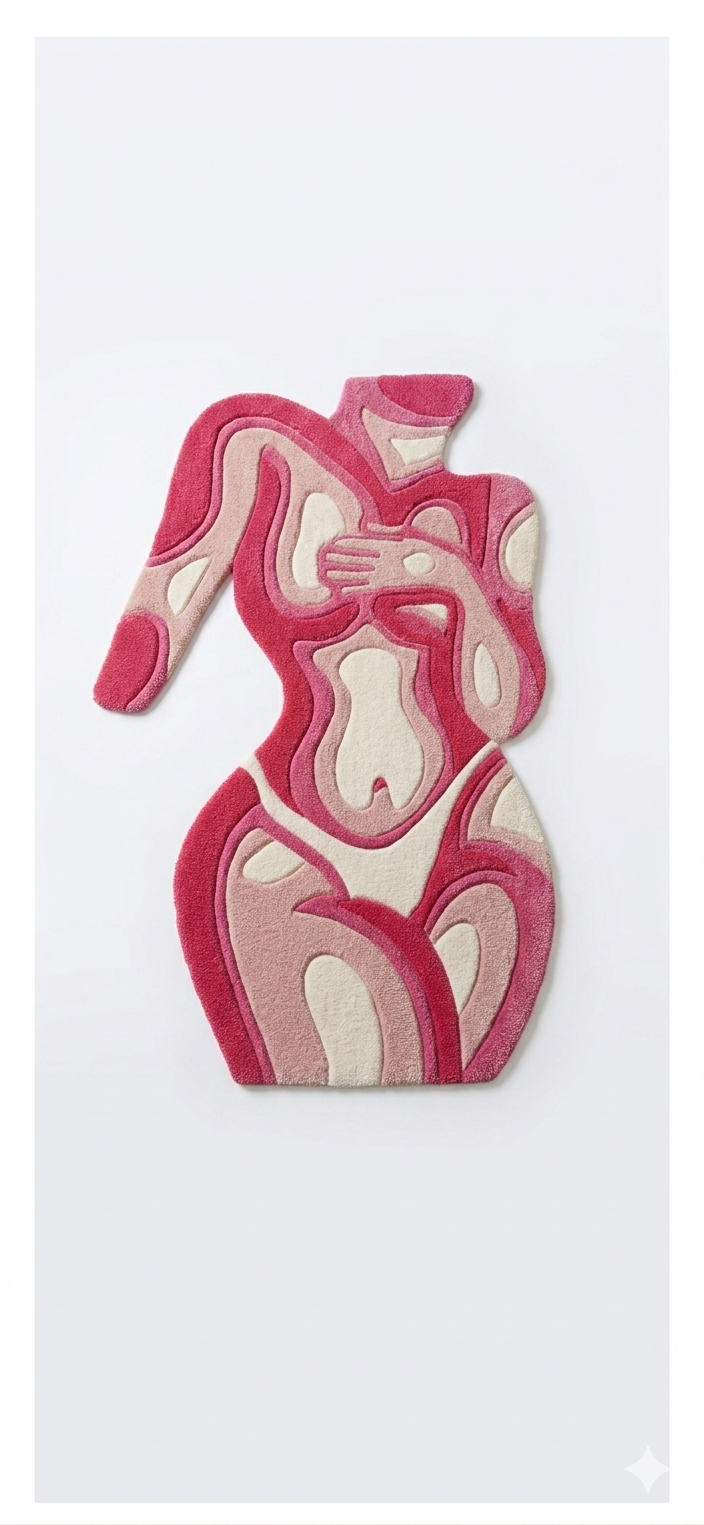Rose Figure Tufted Rug