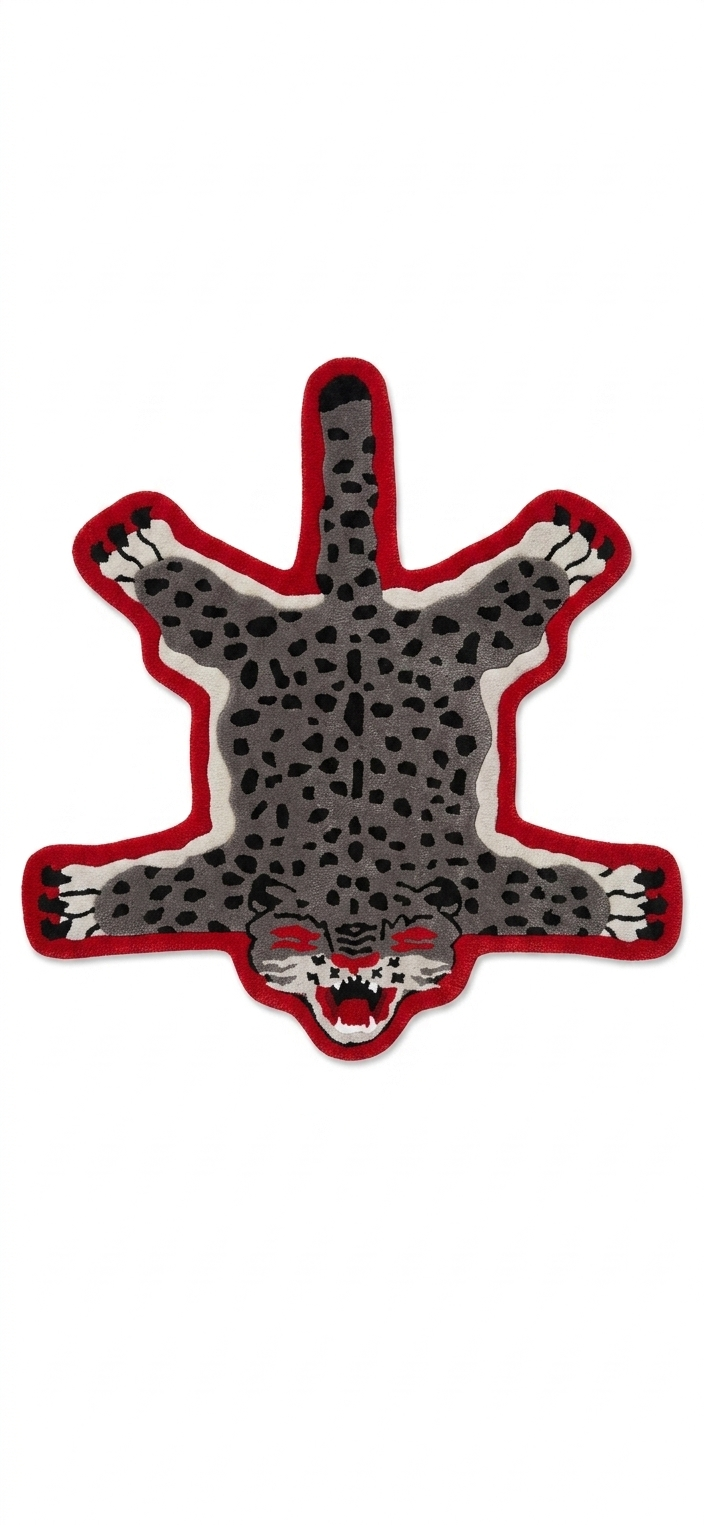 Snow Leopard Statement Rug