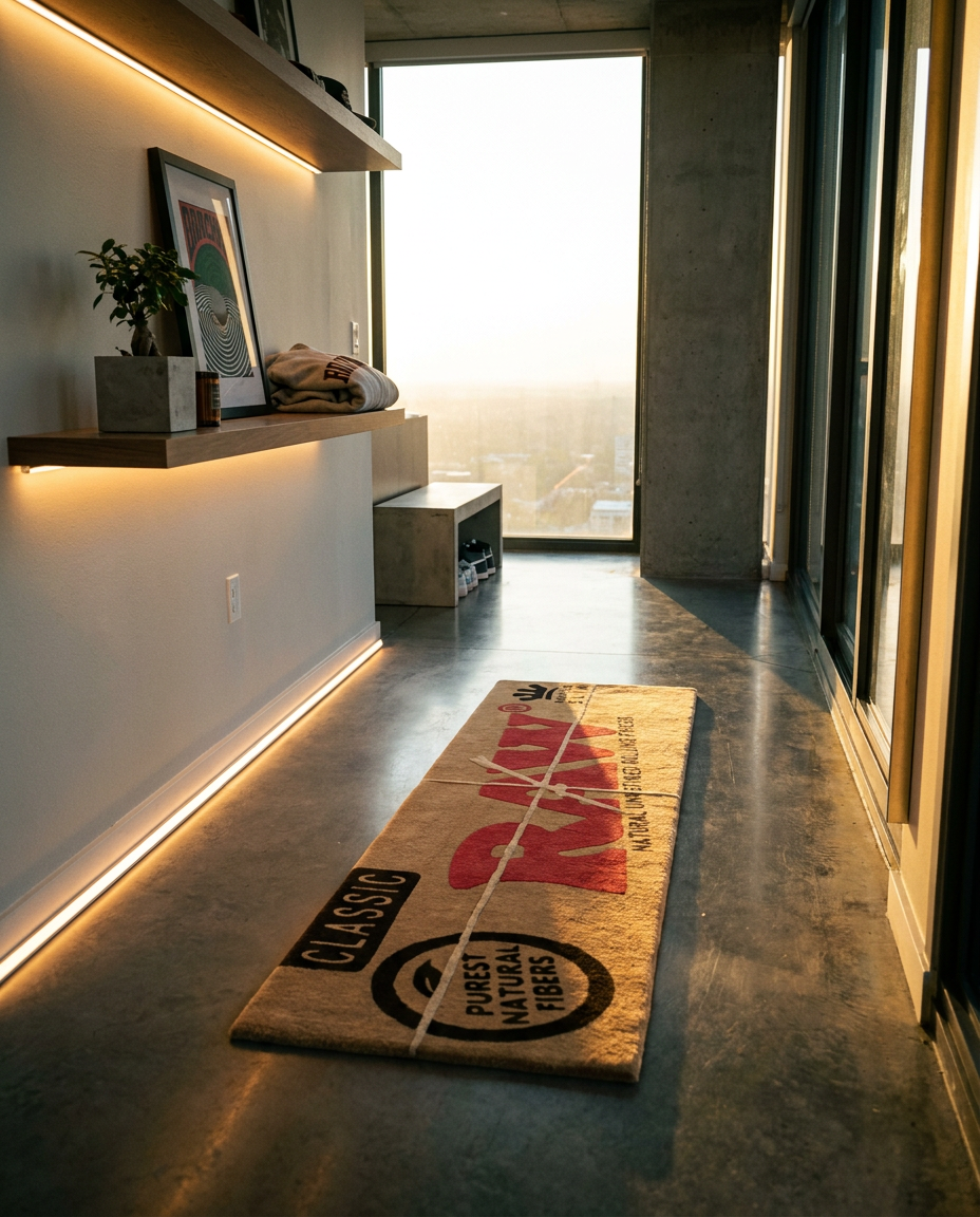 Classic Roll Rug lifestyle photo in loft entryway