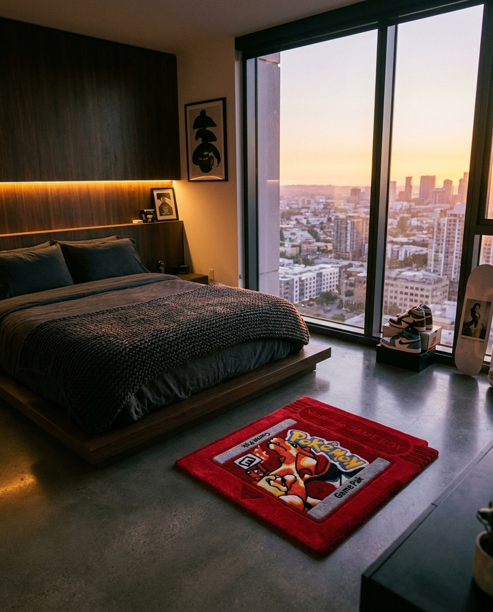 Blaze Cartridge Rug lifestyle photo in loft bedroom