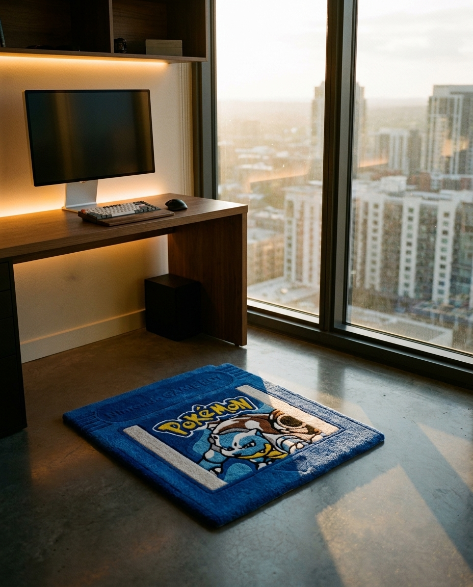 Water Cartridge Rug lifestyle photo in loft workspace