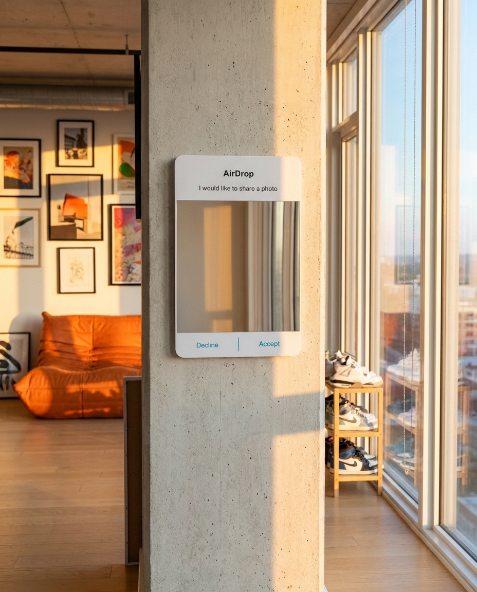 AirDrop Mirror - lifestyle loft interior