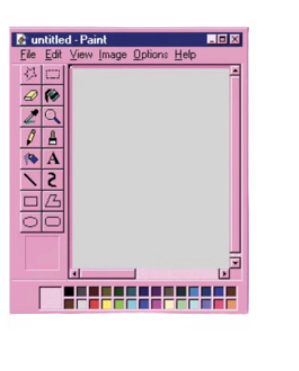 Retro Paint Me Mirror — Pink colorway white background