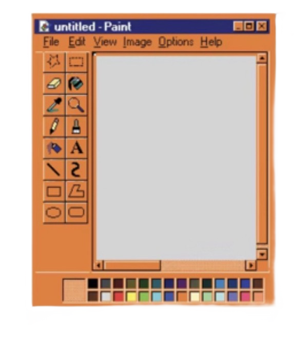 Retro Paint Me Mirror — Orange colorway white background
