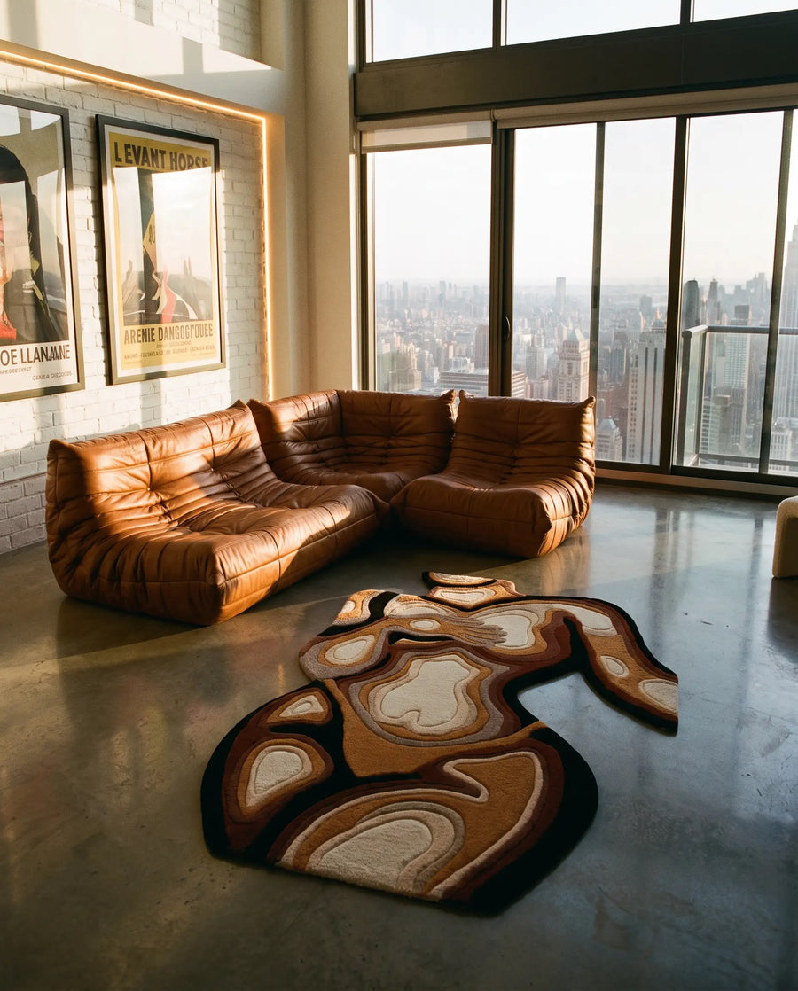 Mocha Tone Figure Tufted Rug